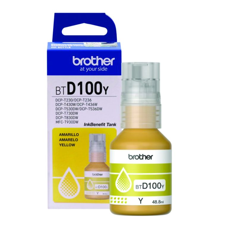 Botella de tinta Brother BTD100 amarillo