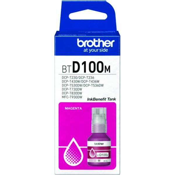 Botella de tinta Brother BTD100 magenta